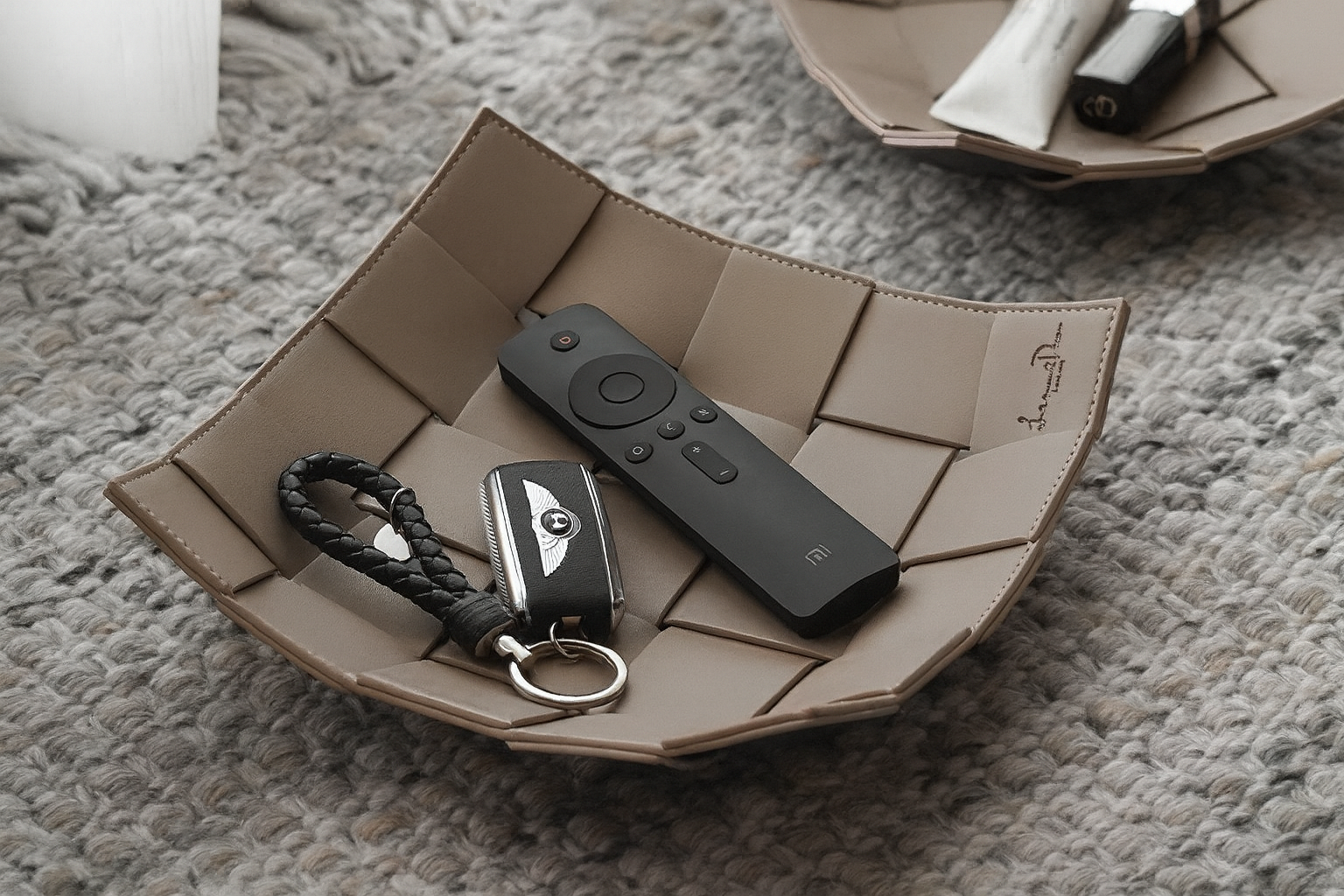 WAFFLE LEATHER TRAY